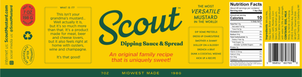 Scout Mustard label large