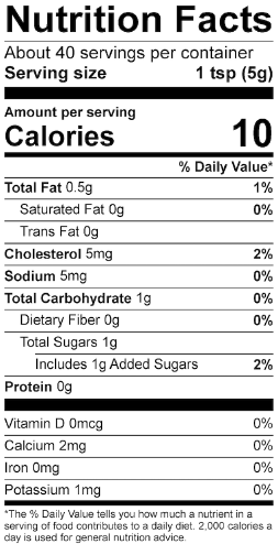 Scout Mustard Nutrition Facts